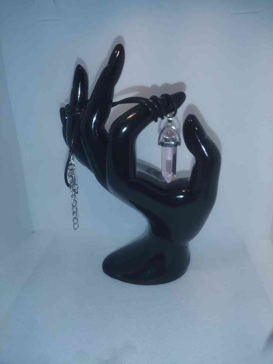 Rose Quartz Glass Pendant Necklace