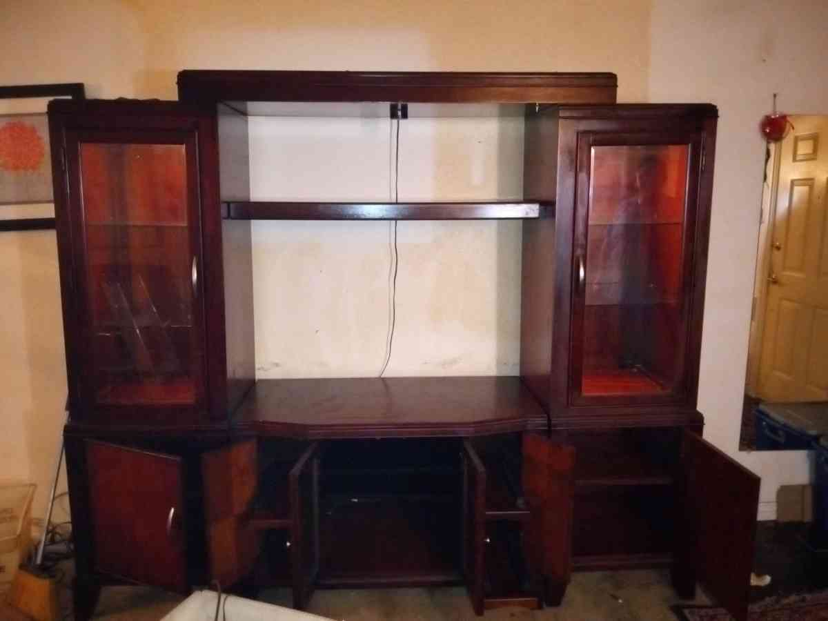 entertainment center lighted