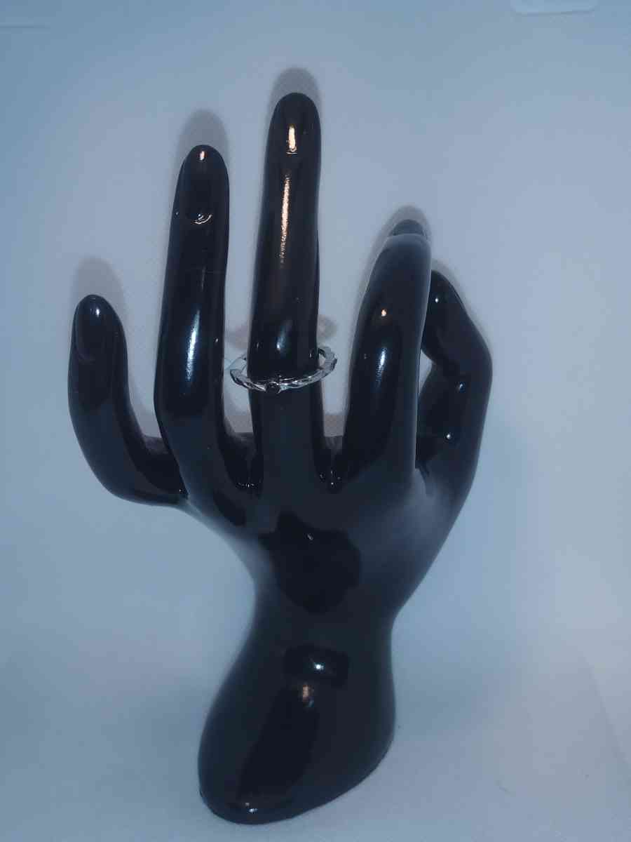 Black Stone Retro Geometric Ring