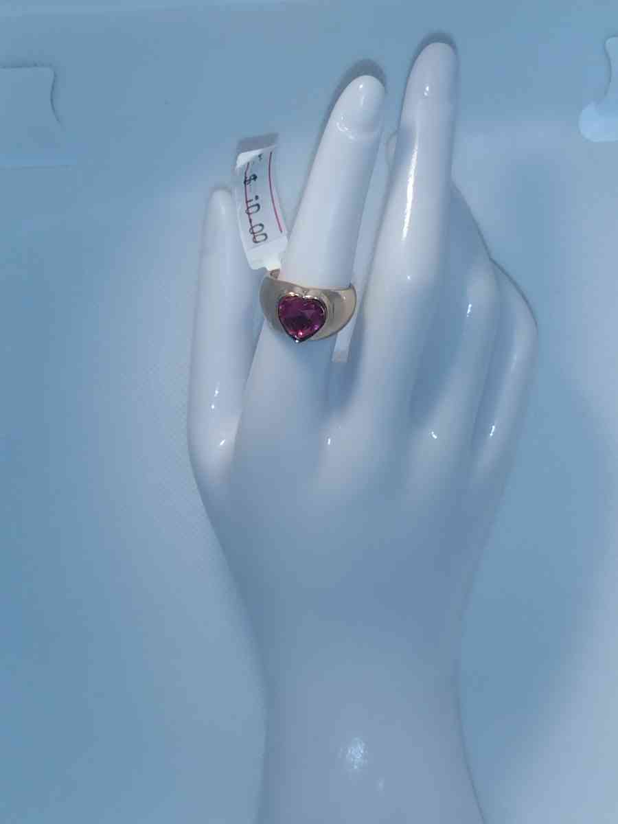 Pink Heart Chic Rhinestone Ring