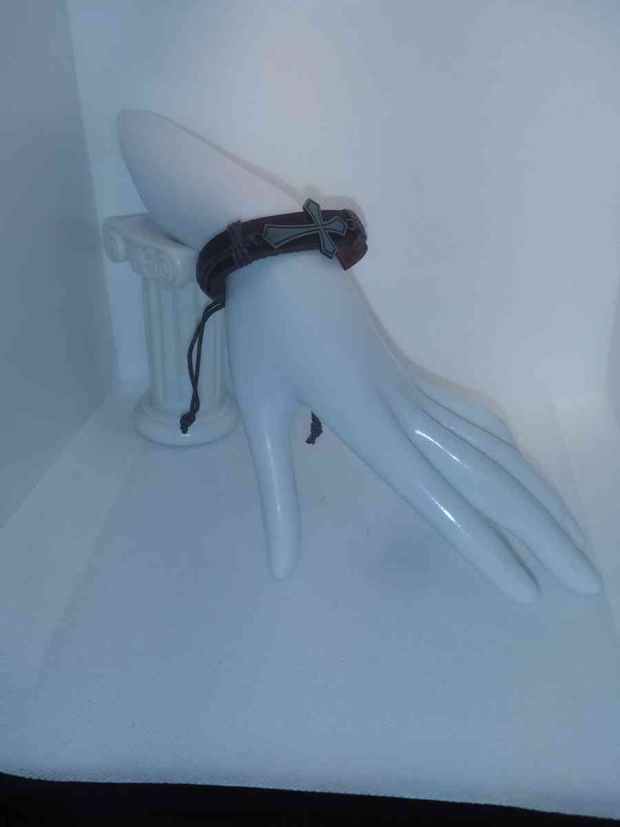 Brown Cross Leather Bracelet VCB