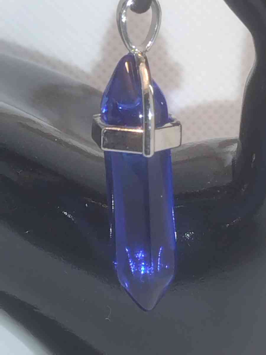 Sapphire Blue Glass Pendant Necklace