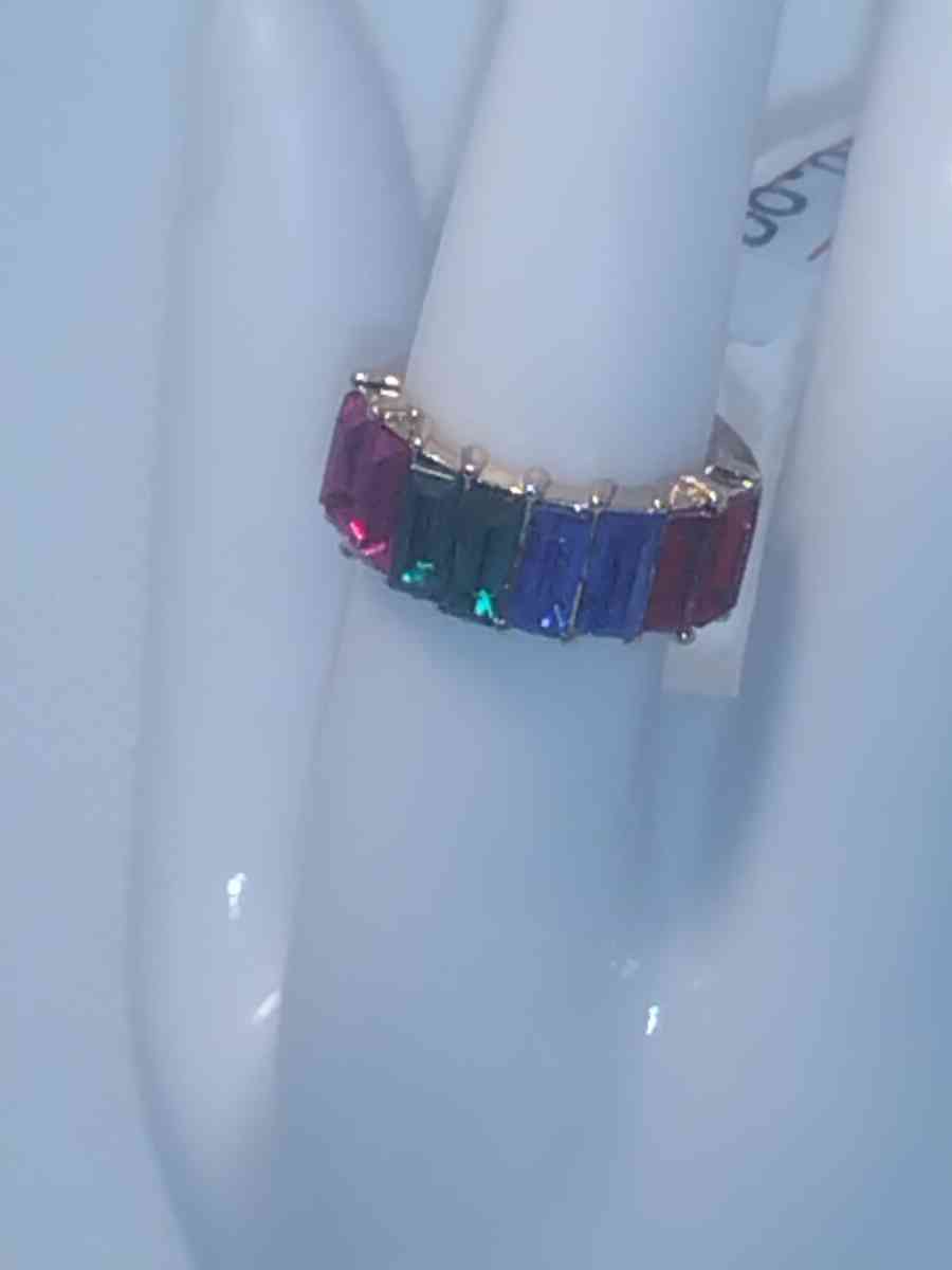Straight Multicolor Chic Rhinestone Ring