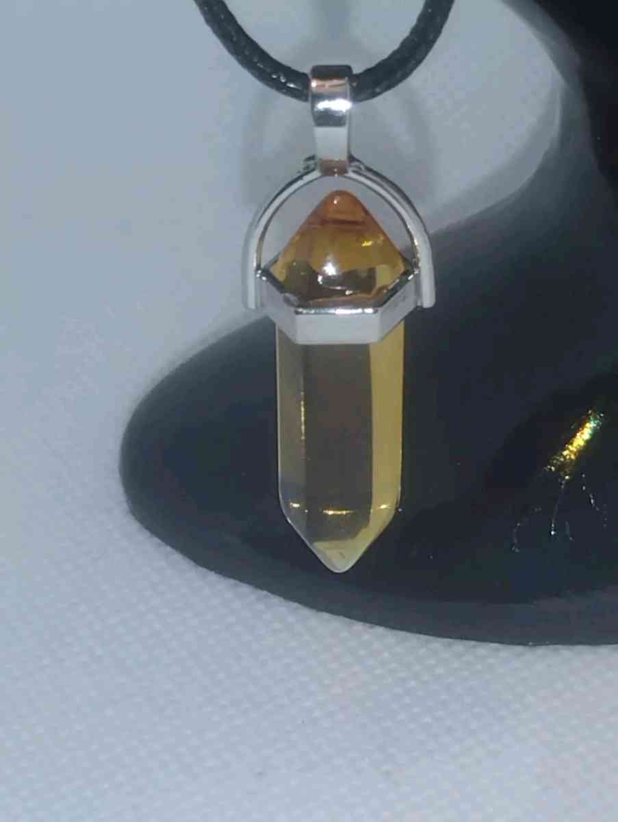 Citrine Glass Pendant Necklace