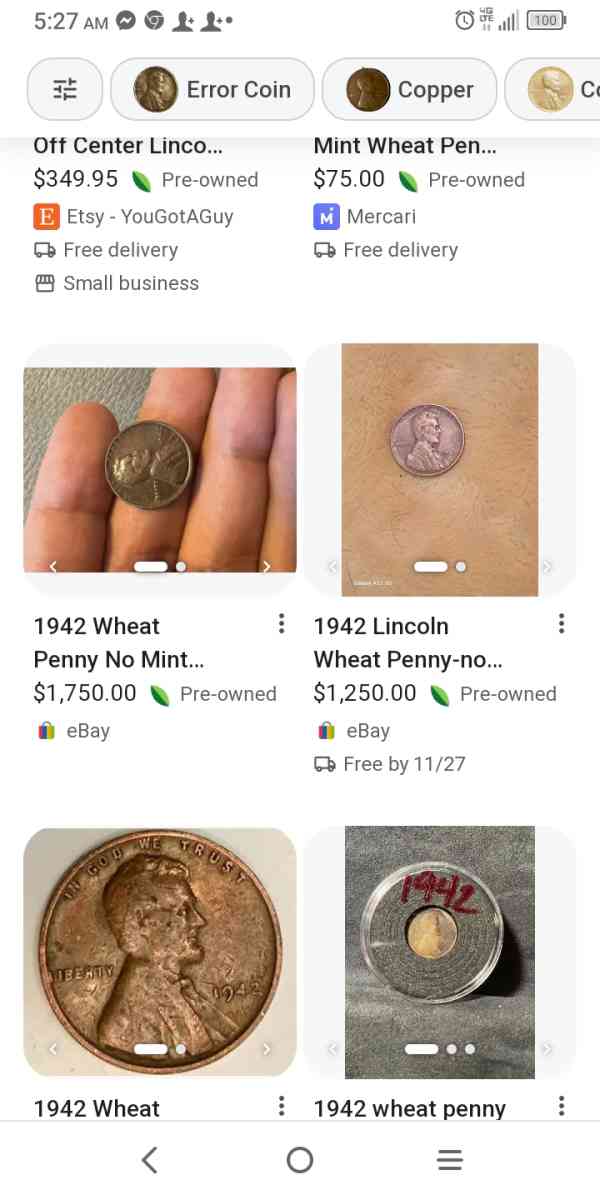 no mint stamp 1942 wheat penny