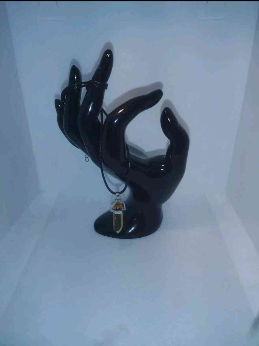 Citrine Glass Pendant Necklace