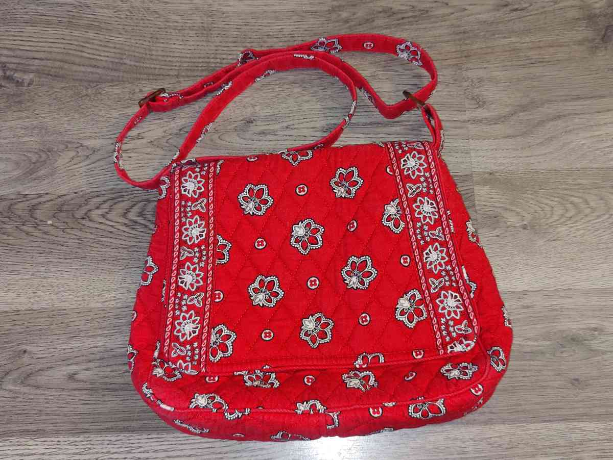 Vera Bradley Red Paisley Bandana Crossbody Bag