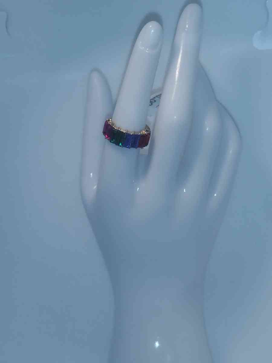 Straight Multicolor Chic Rhinestone Ring