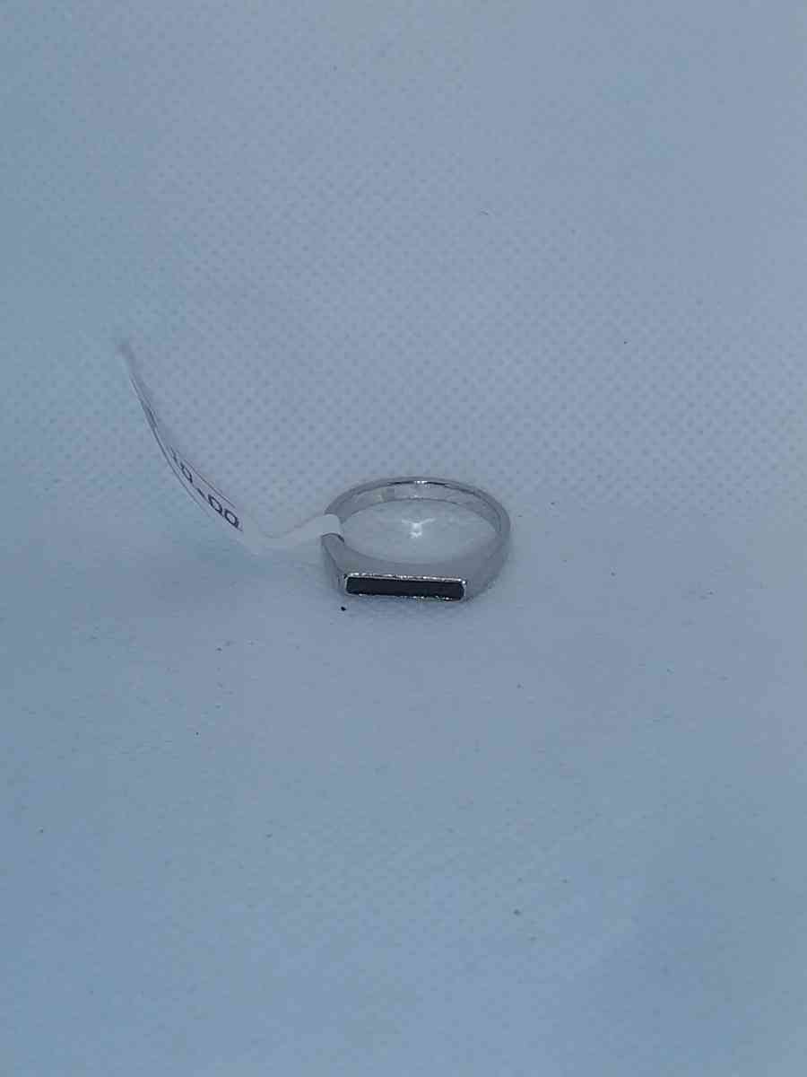 Black Rectangle Retro Geometric Ring