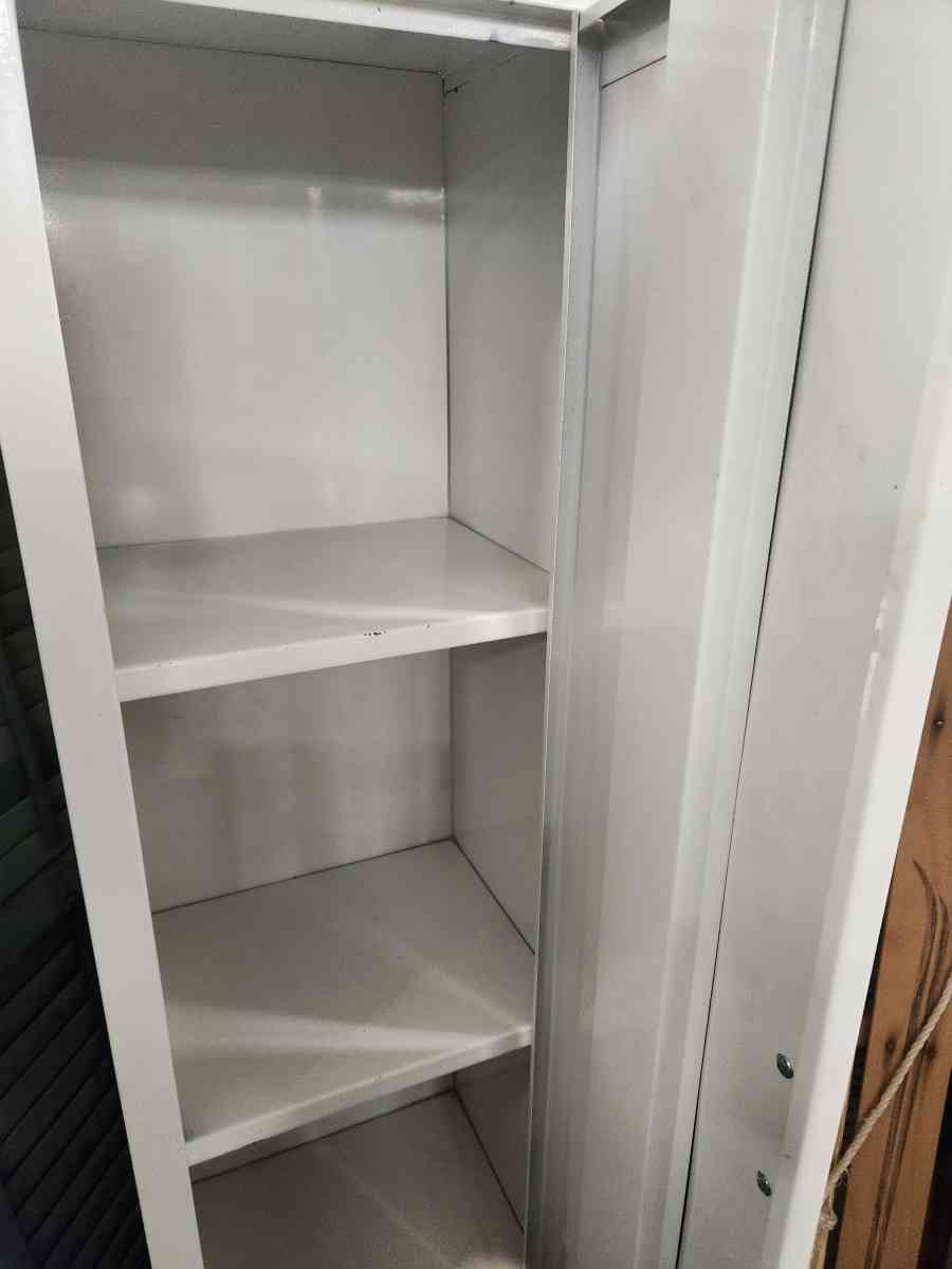 White metal chimney cabinet in great condition