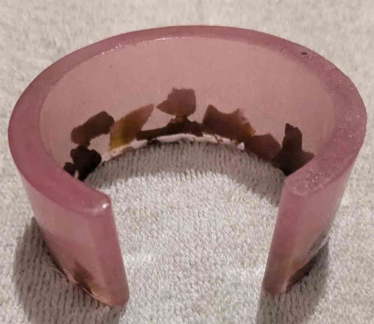 Pink Petrified Wood Cuff Bracelet