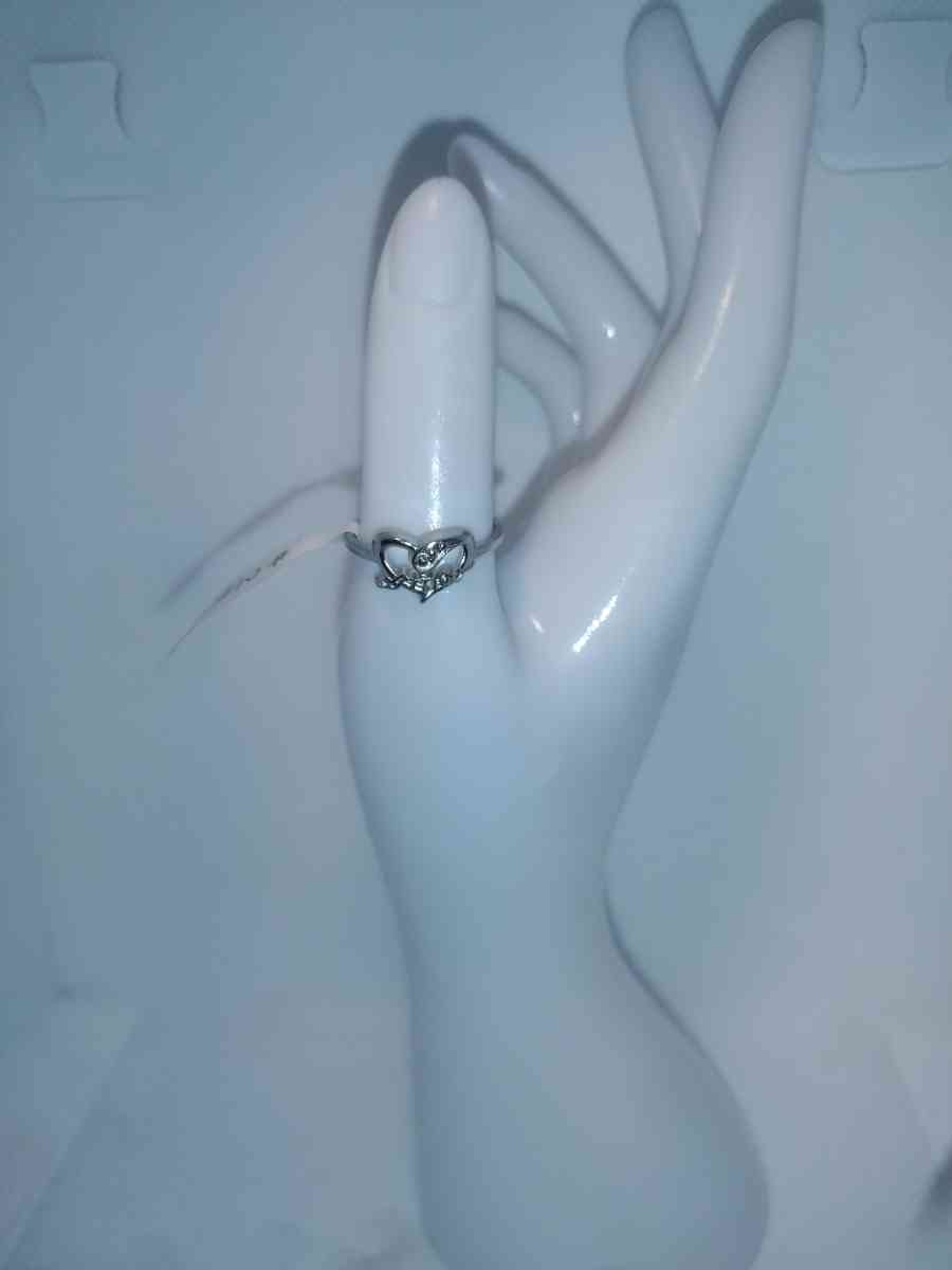 Silver Open Heart Shaped Ring GA