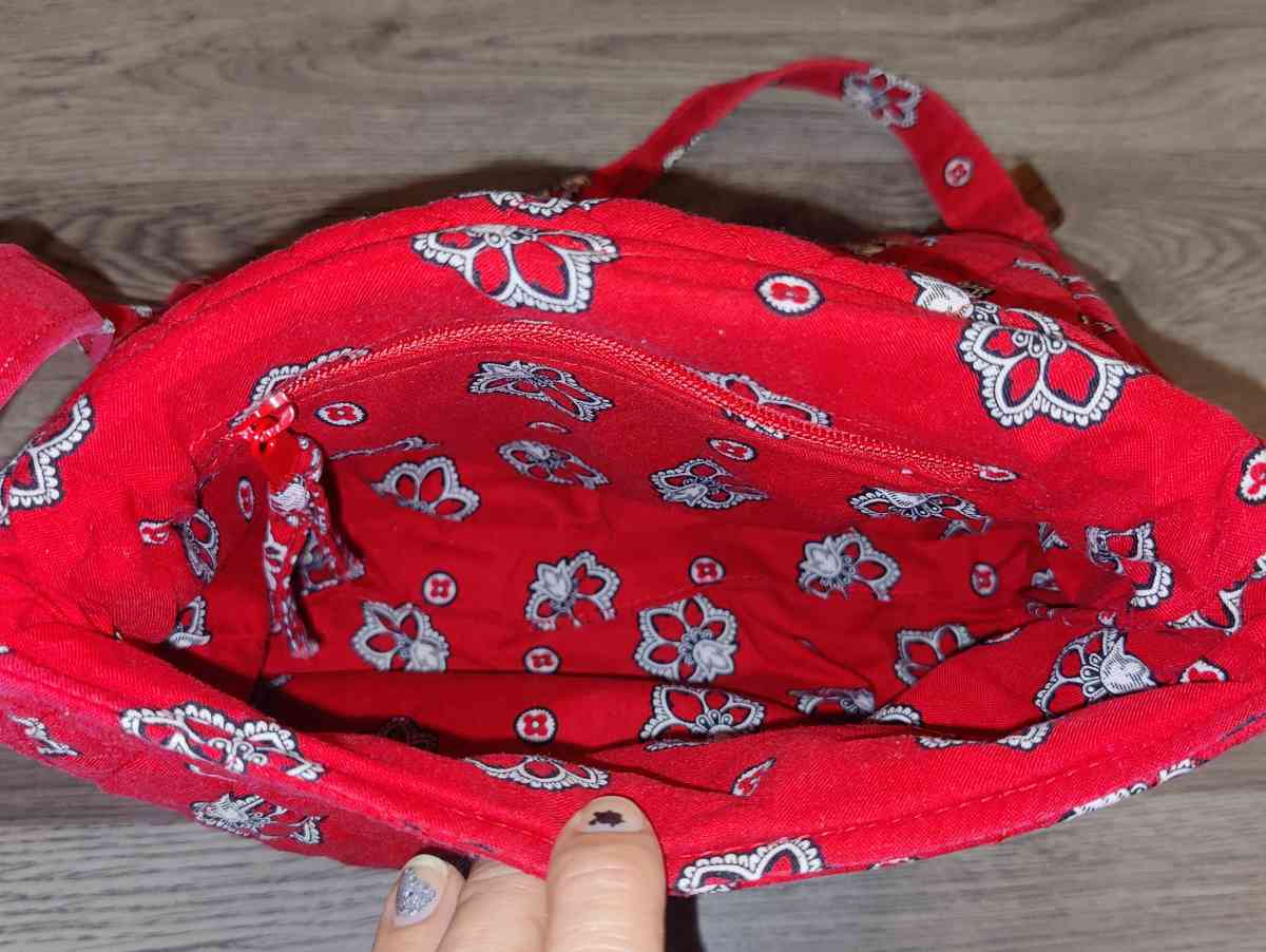 Vera Bradley Red Paisley Bandana Crossbody Bag
