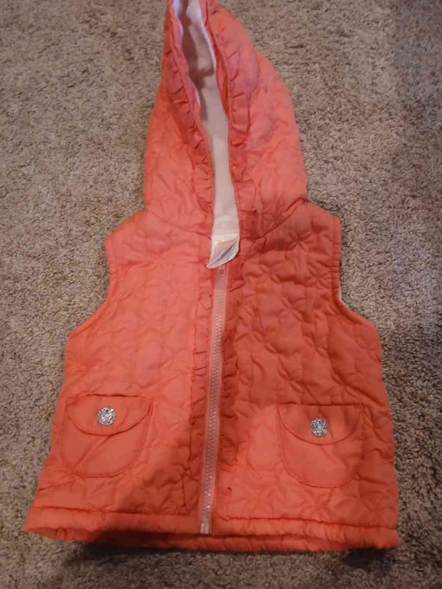 Gymboree Toddler Girls Peach Quilted Hooded Vest