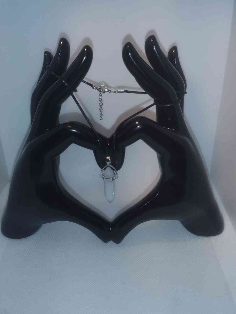 White Glass Pendant Necklace