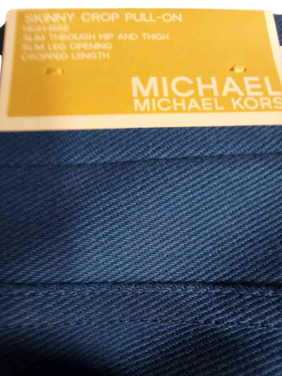 NWTMichael Kors Skinny Blue Jeans Crop High Rise Pullon Size