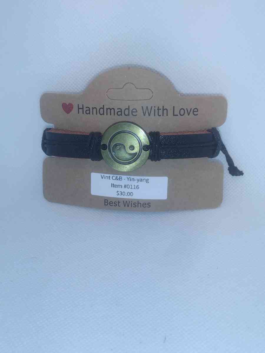 Black Yinyang Leather Bracelet VCB