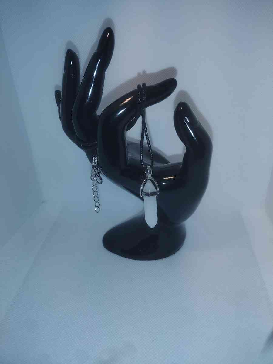 White Glass Pendant Necklace