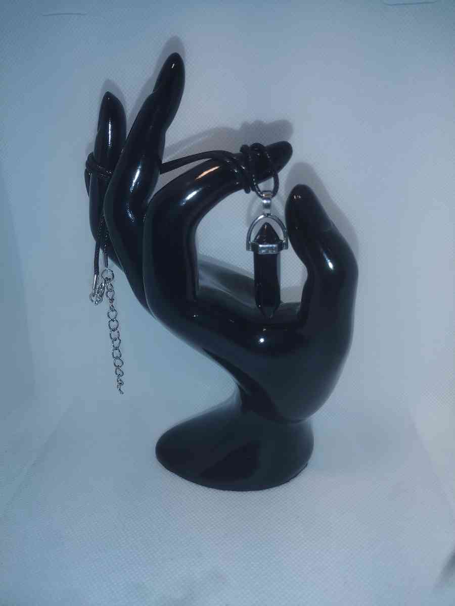 Onyx Glass Pendant Necklace