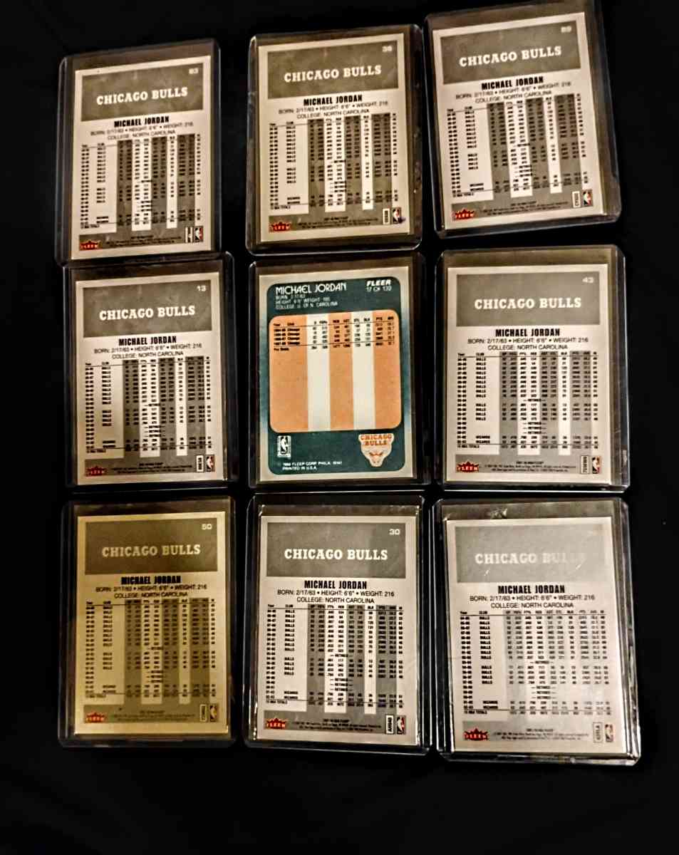 Fleer Michael Jordan 9 card lot
