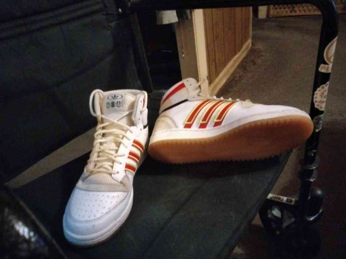 white with red and black stripes