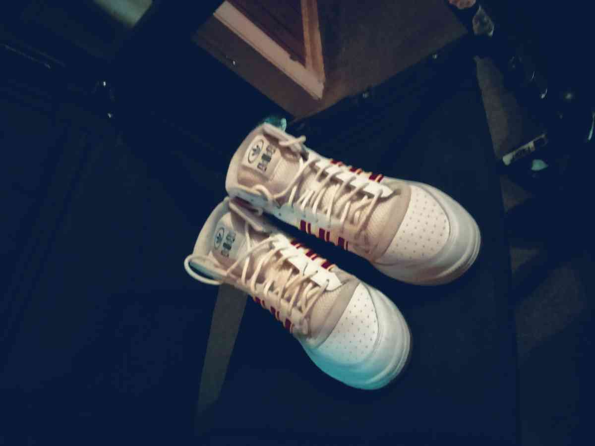 white with red and black stripes