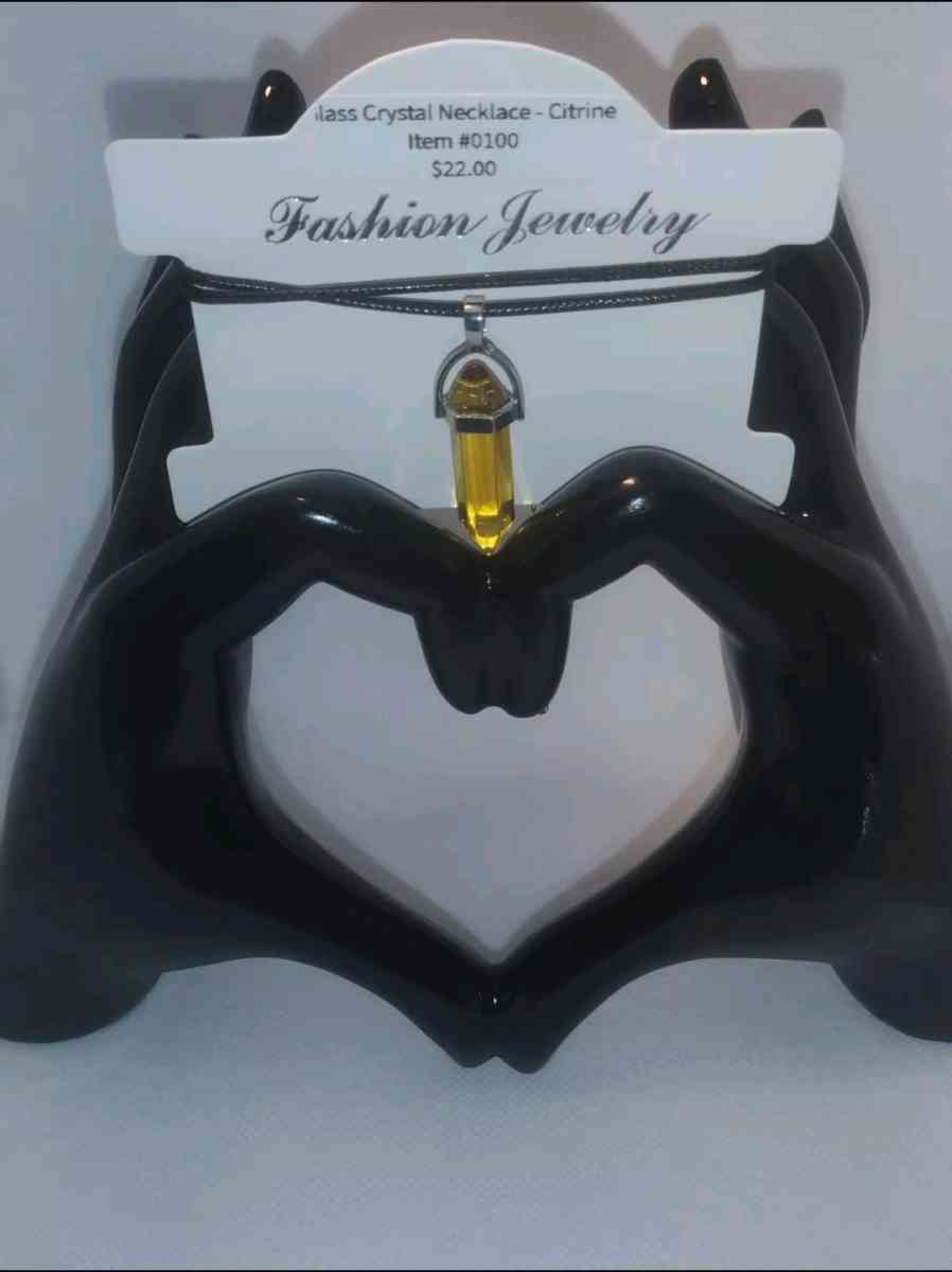 Citrine Glass Pendant Necklace