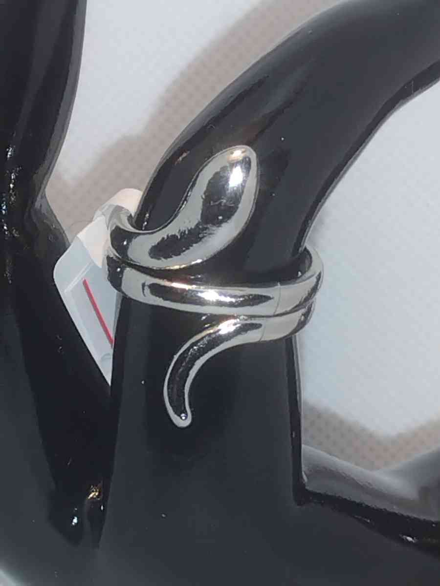 Silvery Coiled Snake Ring RG