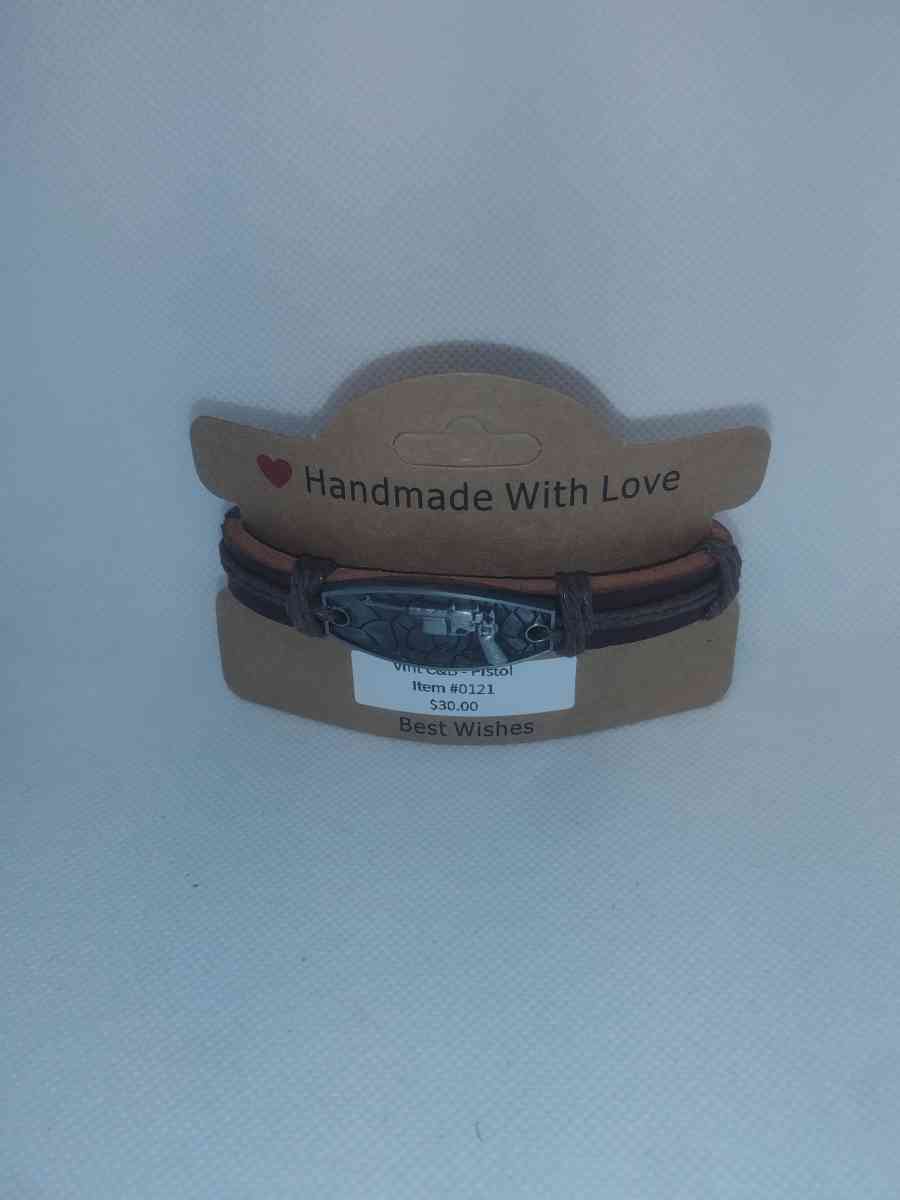 Brown Pistol Leather Bracelet VCB