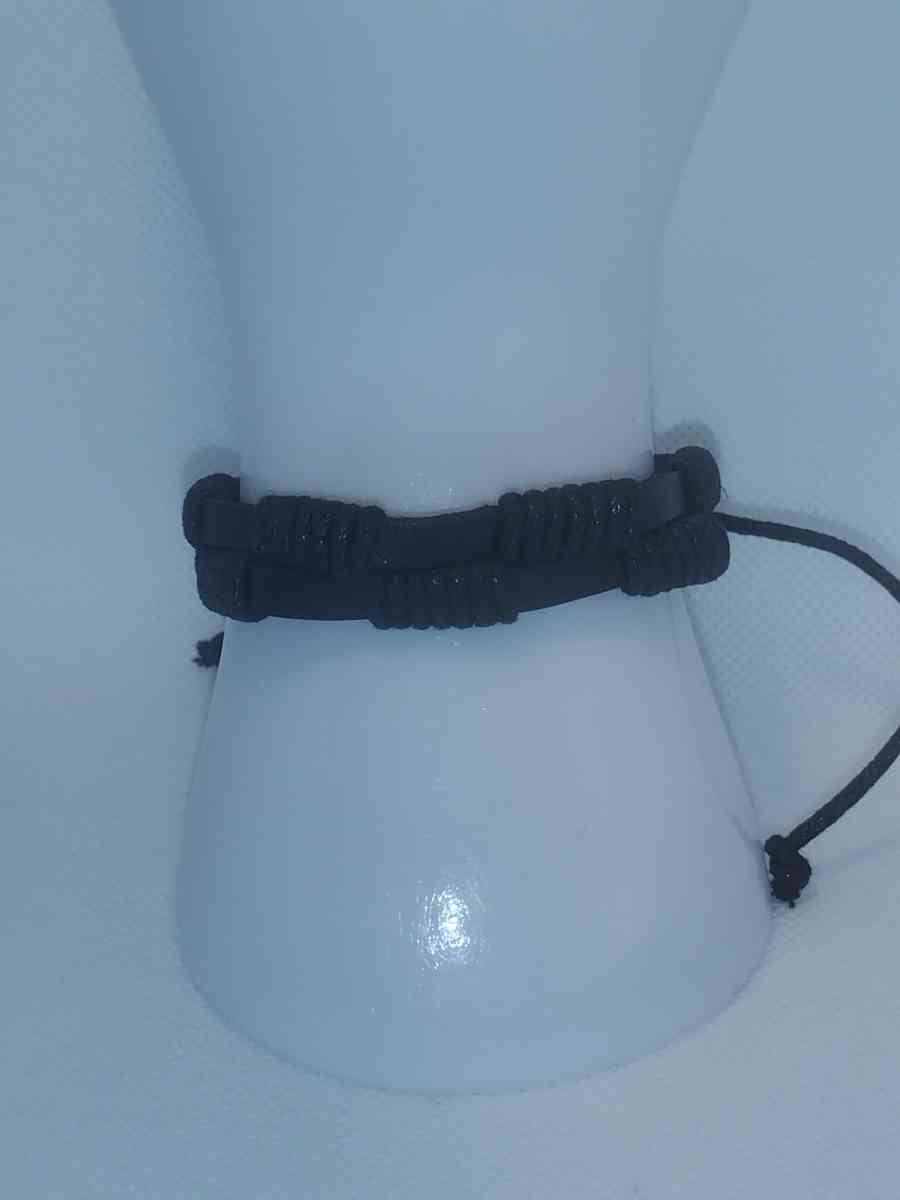 Faux Leather Bracelet 2 strap black