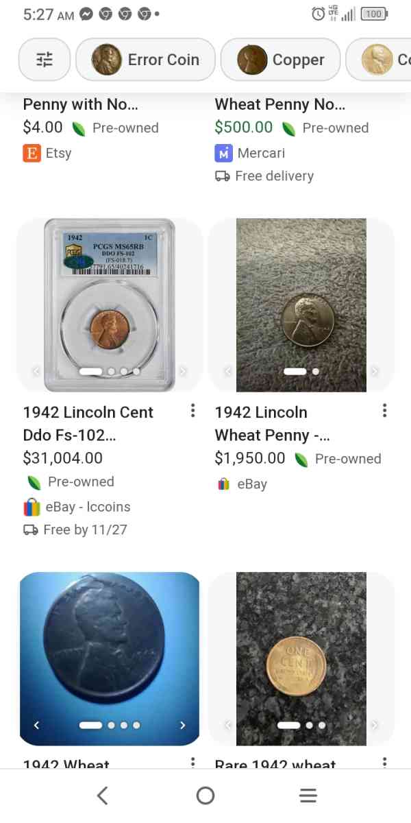 no mint stamp 1942 wheat penny