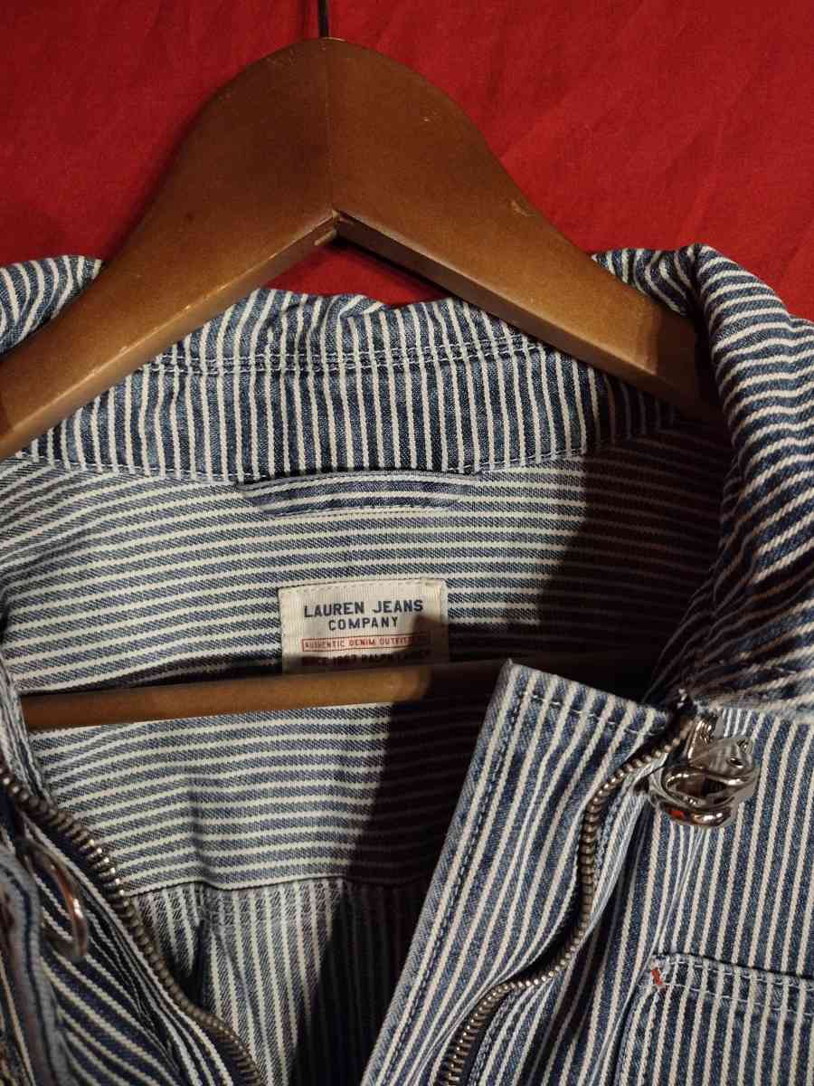 Lauren Jean company denim train strip jacket