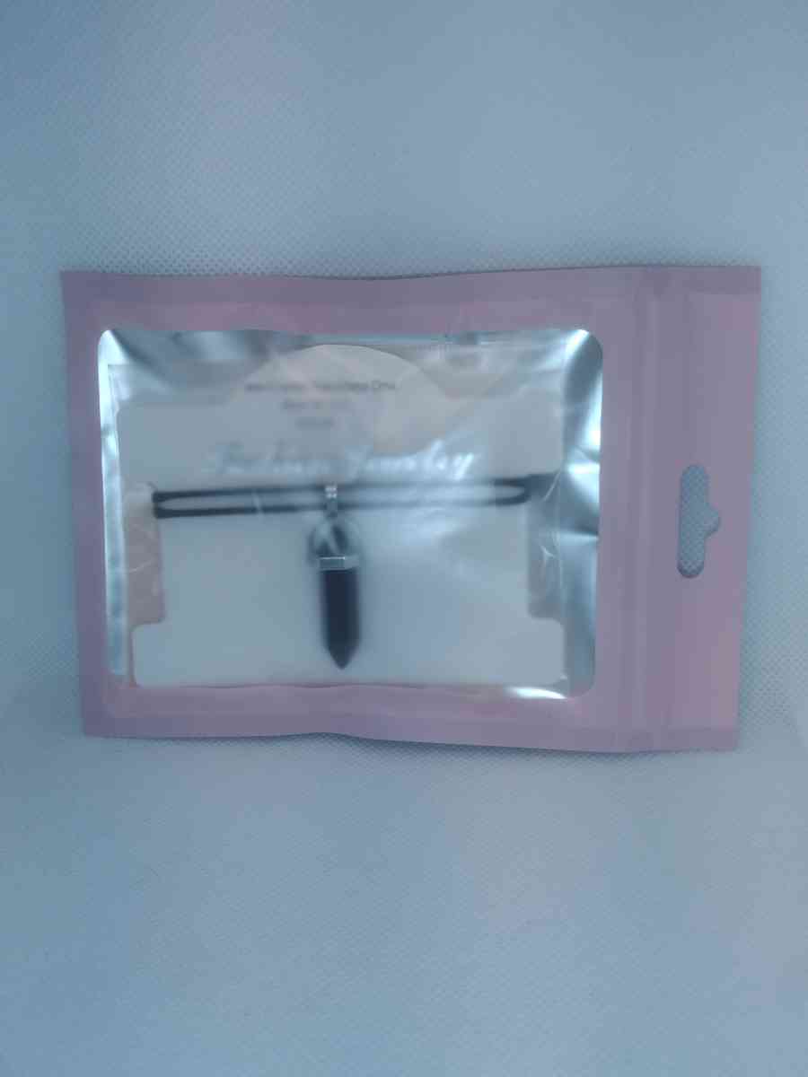 Onyx Glass Pendant Necklace