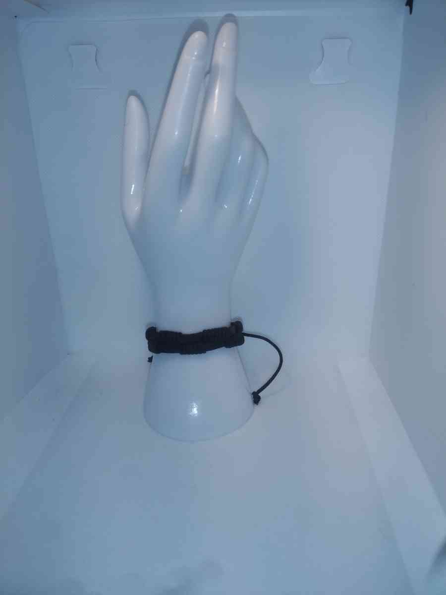 Faux Leather Bracelet 2 strap black