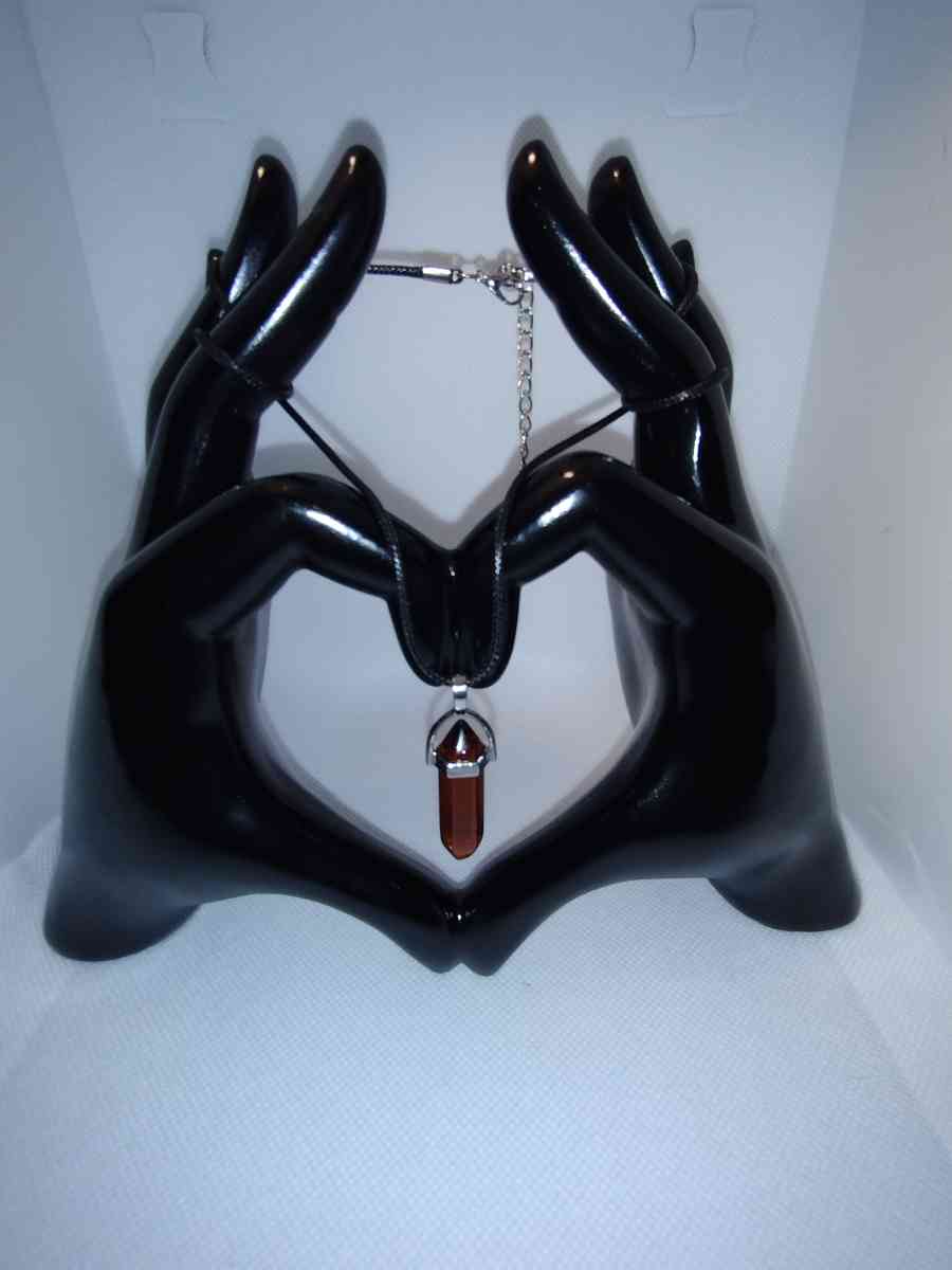 Amber Colored Glass Pendant Necklace