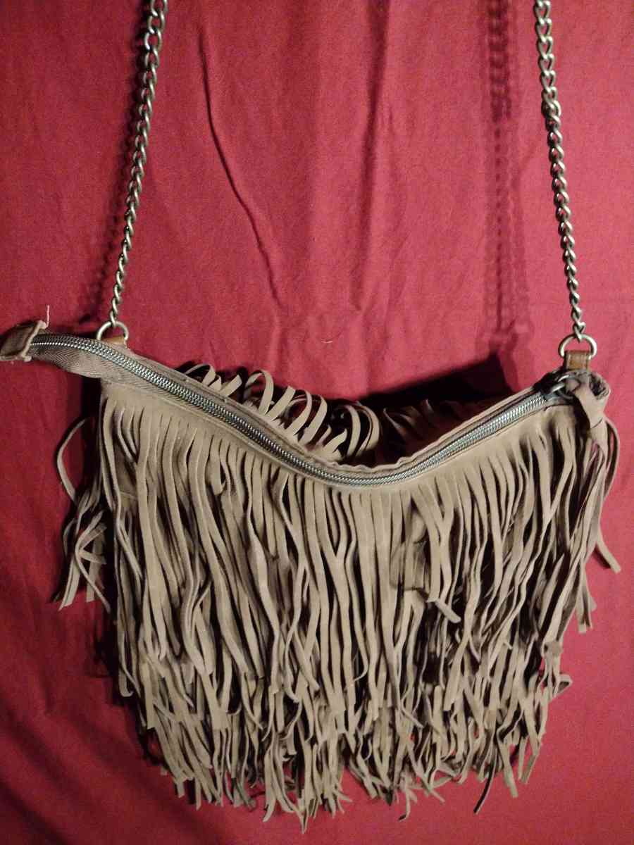 leather tassel purse
