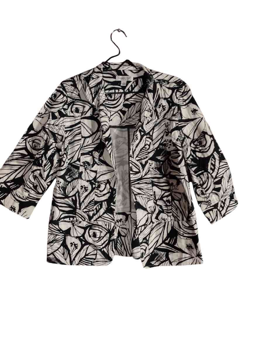 Coldwater Creek black and white floral jacket