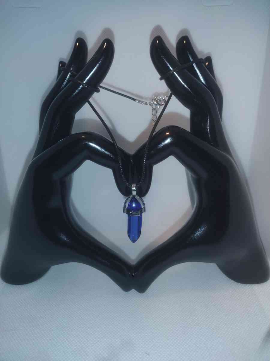 Sapphire Blue Glass Pendant Necklace