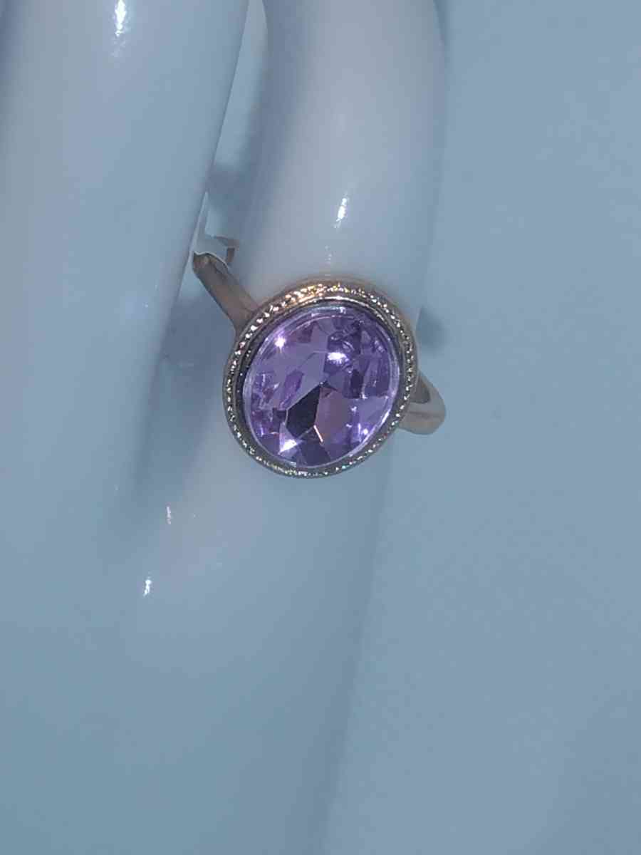 Purple Circle chic Rhinestone Ring