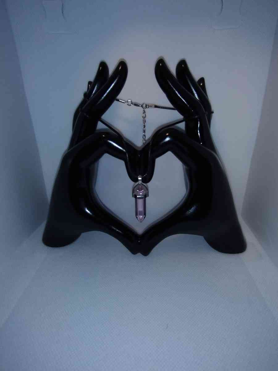 Rose Quartz Glass Pendant Necklace