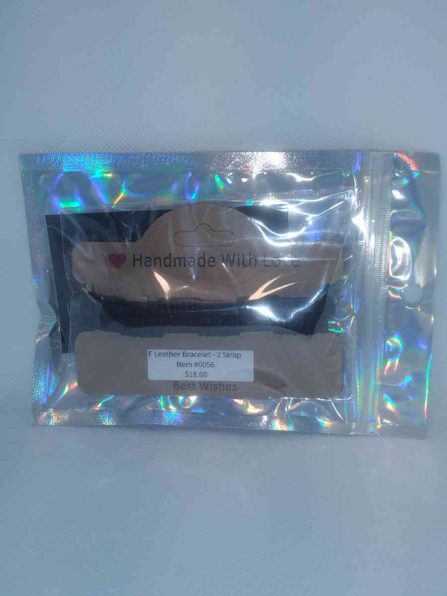 Faux Leather Bracelet 2 strap black