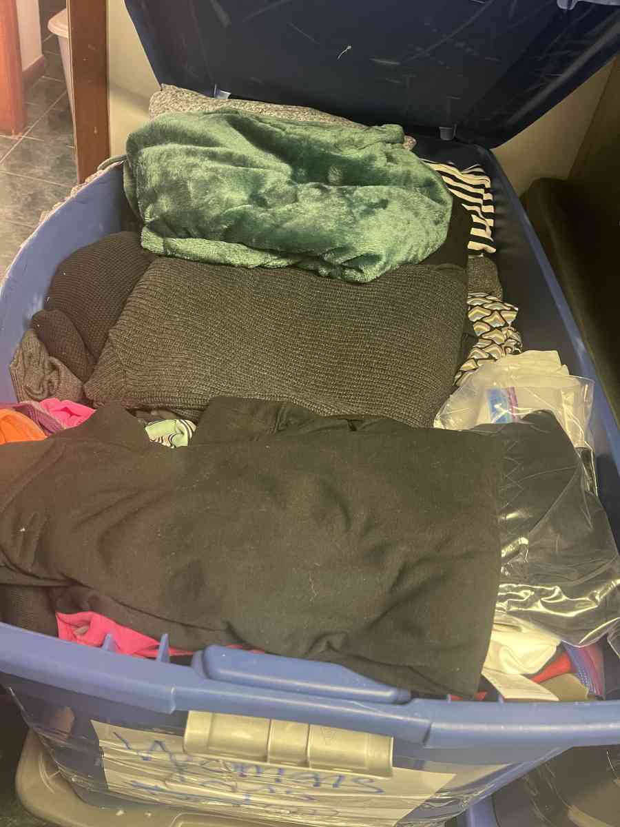 huge 45 gallon bin full of womens tops M