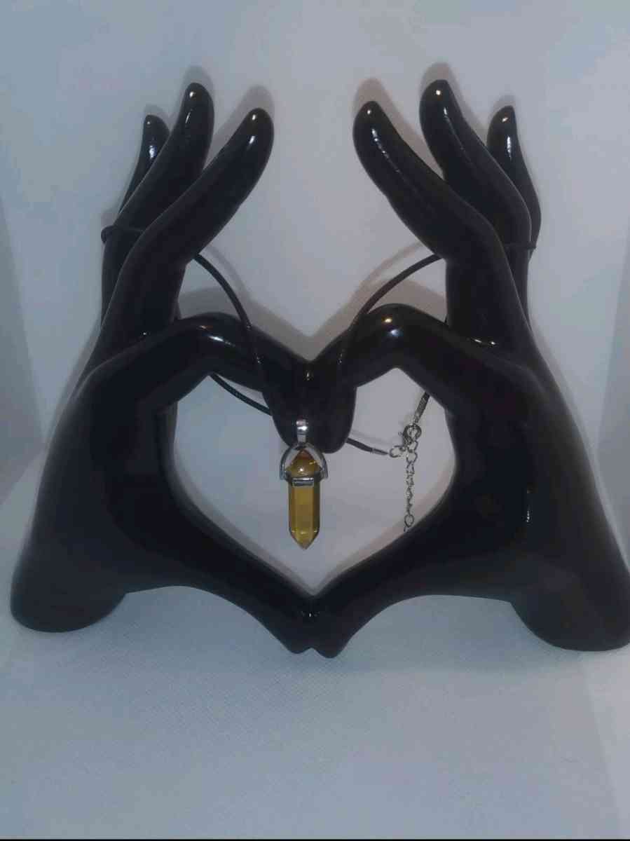 Citrine Glass Pendant Necklace