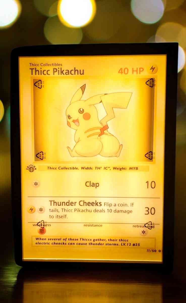 Thicc Pikachu Outline Lamp