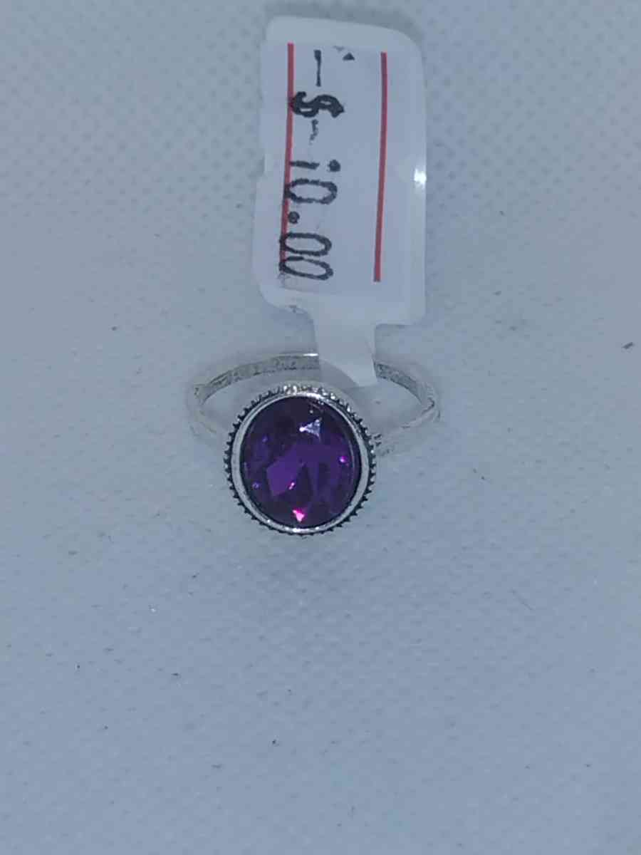 Purple Oval Cut Ring