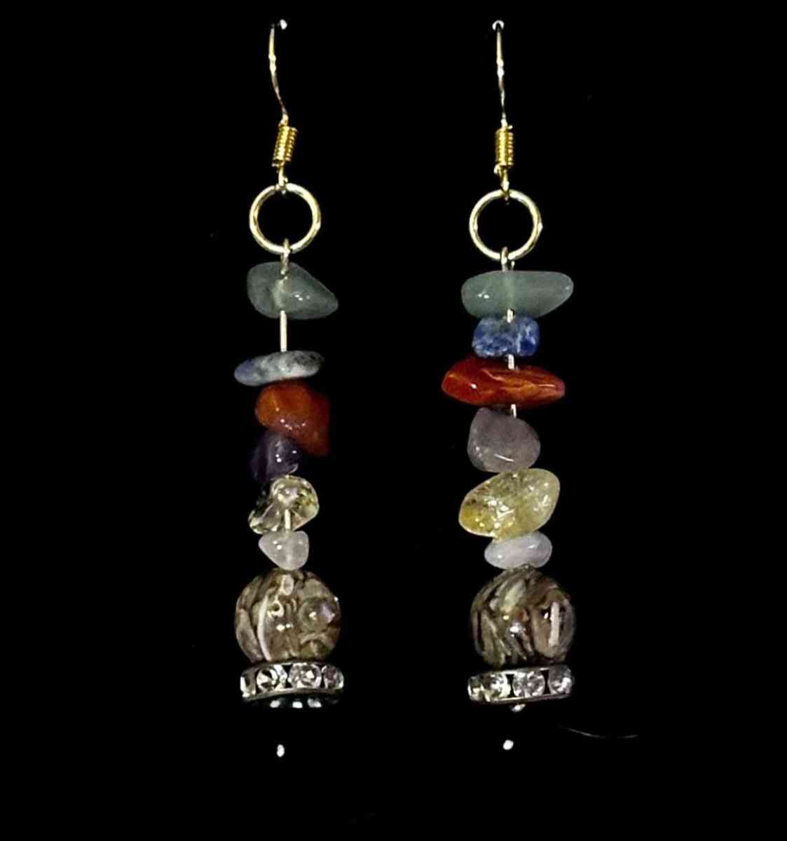 Handcrafted gemstone dangle earrings