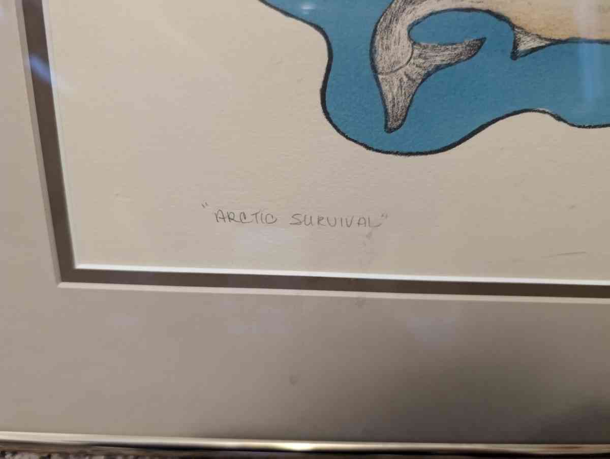 Arctic survival Nanogak Mabel Nigiyok lithograph