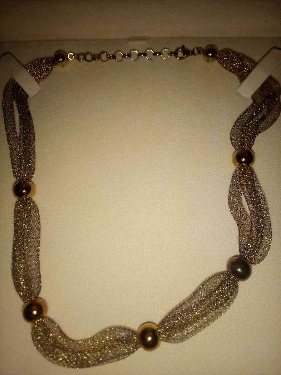 18k bonded sterling silver mesh necklace by Veronese Collect
