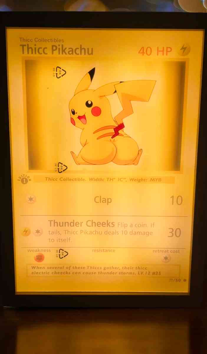 Thicc Pikachu Art Lamp