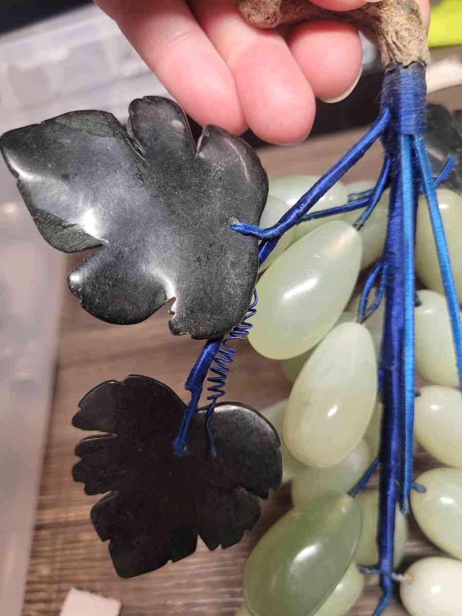 Beautiful antique Genuine jade stone grapes set of 3